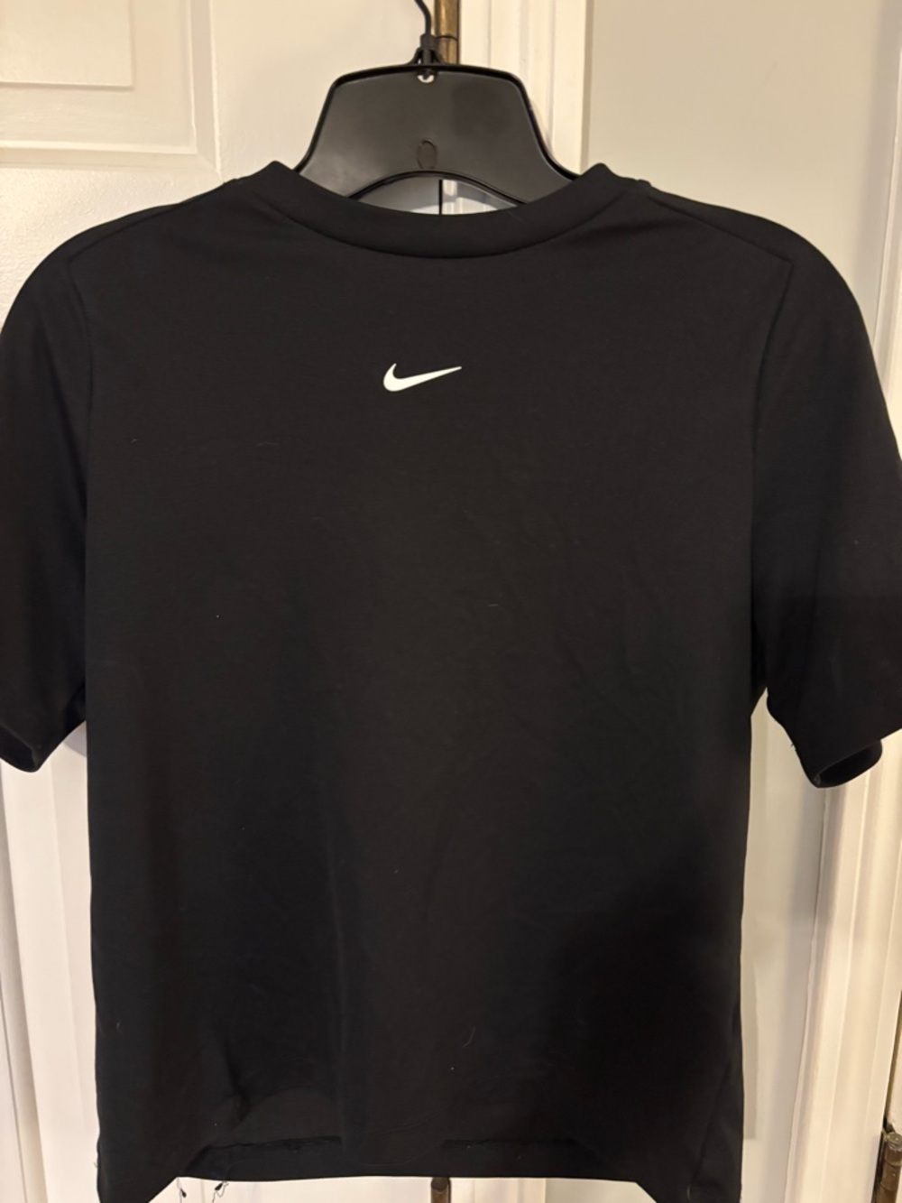 Nike Black Short-Sleeve Crew Tee with White Swoosh kids Large